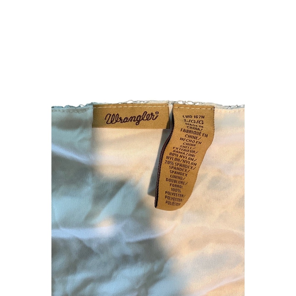 Wrangler Cream Lace Dress‎ Flared 3/4 Sleeves Tiered Lined Boho Western - Picture 2 of 3